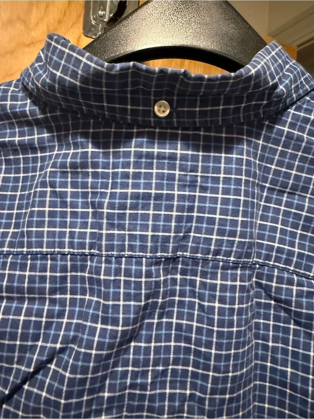 GAP Blue Plaid Short-Sleeve Button-Down Shirt
